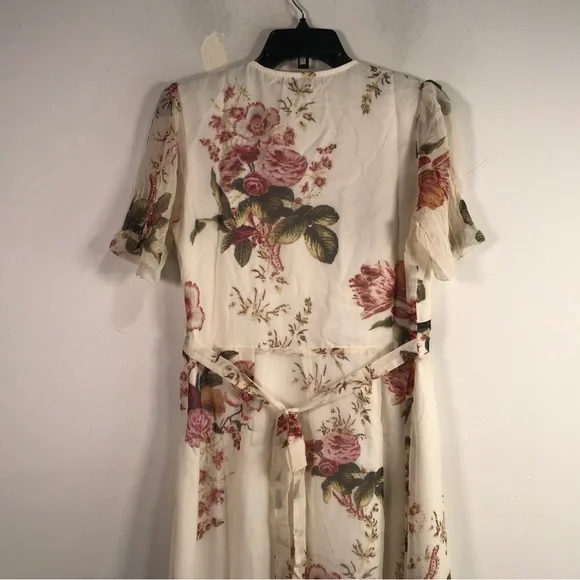 Hope & Ivy Floral Flutter Sleeve Maxi Dress, Women's Size 14 - Ivory - Picture 6 of 8